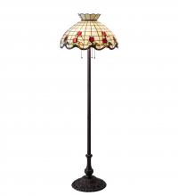 Meyda Black 153948 - 62" High Roseborder Floor Lamp