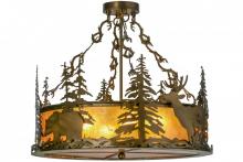 Meyda Black 154745 - 24"W Wildlife at Dusk Semi-Flushmount