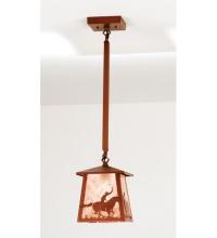 Meyda Black 15507 - 7.5"Sq Cowboy & Steer Pendant