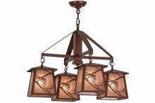 Meyda Black 155512 - 28"W Whispering Pines 4 LT Chandelier