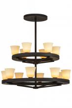 Meyda Black 156085 - 57"W Loxley Piedmont 14 LT Two Tier Chandelier