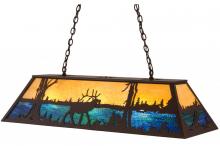 Meyda Black 156497 - 48" Long Elk at Lake Oblong Pendant