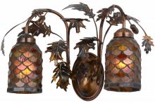 Meyda Black 157211 - 20"W Oak Leaf & Acorn 2 LT Wall Sconce