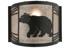 Meyda Black 157293 - 12"W Happy Bear on the Loose Left Wall Sconce