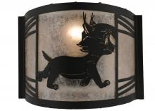 Meyda Black 157297 - 12"W Lynx on the Loose Right Wall Sconce