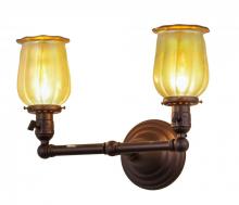 Meyda Black 157498 - 15"W Revival Chelsea Favrile 2 LT Wall Sconce