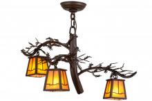 Meyda Black 158070 - 24"W Pine Branch Valley View 3 LT Chandelier