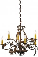 Meyda Black 158572 - 28"W Oak Leaf & Acorn 6 LT Chandelier