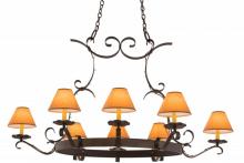 Meyda Black 160119 - 53" Long Handforged 8 Light Oblong Chandelier