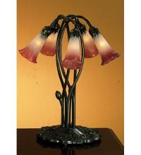 Meyda Black 16012 - 17" High Pink/White Pond Lily 5 LT Accent Lamp