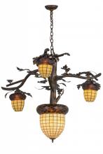 Meyda Black 160189 - 48" Wide Acorn Branch 4 Light Chandelier