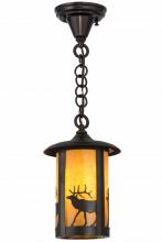 Meyda Black 160626 - 8" Wide Fulton Lone Elk Pendant