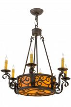 Meyda Black 161588 - 26" Wide Delano 6 Light Chandelier