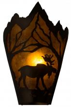 Meyda Black 161605 - 8"W Moose at Dawn Right Wall Sconce