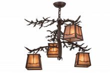 Meyda Black 161741 - 28"W Pine Branch Valley View 4 LT Chandelier