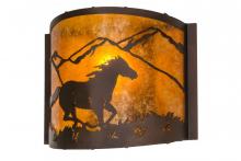 Meyda Black 163884 - 12" Wide Running Horses Wall Sconce