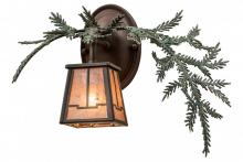 Meyda Black 164591 - 16" Wide Pine Branch Valley View Right Wall Sconce