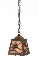 Meyda Black 164758 - 6"Sq Spruce Pine Mini Pendant