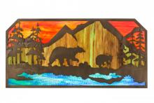 Meyda Black 165049 - 45.5"L Bear at Lake Wall Art