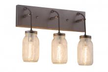 Meyda Black 165431 - 18" Wide Mason Jar 3 Light Vanity Light