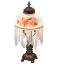 Meyda Black 16578 - 13" High Roussillon Rose Bouquet Fringed Mini Lamp