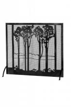 Meyda Black 165940 - 55"W X 48"H Tall Poplars Fireplace Screen