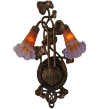 Meyda Black 16637 - 11"W Amber/Purple Pond Lily 2 LT Wall Sconce