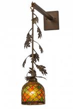 Meyda Black 167468 - 6" Wide Oak Leaf & Acorn Hanging Wall Sconce