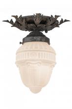 Meyda Black 169001 - 8.5"W Fancy Floral W/Colonnade Globe Flushmount