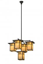 Meyda Black 169150 - 32"W Hyde Park Sprig 5 LT Chandelier