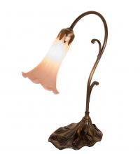 Meyda Black 17022 - 15" High Pink Tiffany Pond Lily Accent Lamp