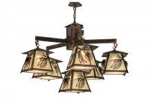 Meyda Black 170863 - 40"W Scotch Pine 6 LT Chandelier