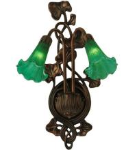 Meyda Black 17092 - 11"W Green Pond Lily 2 LT Wall Sconce