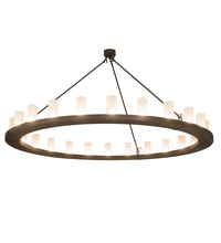 Meyda Black 171230 - 72" Wide Loxley 24 Light Chandelier