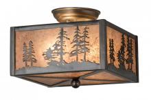 Meyda Black 171626 - 10"Sq Tall Pines Flushmount