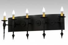 Meyda Black 171982 - 36" Wide Warwick 5 Light Wall Sconce