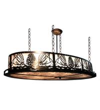 Meyda Black 17239 - 48"L Mountain Pine Oval Inverted Pendant