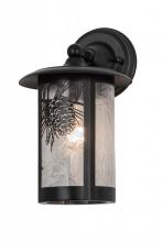 Meyda Black 173165 - 8"W Fulton Winter Pine Solid Mount Wall Sconce