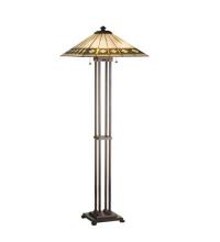 Meyda Black 17385 - 63"H Diamond Band Mission Floor Lamp