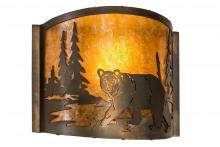 Meyda Black 174065 - 12" Wide Lone Bear Left Wall Sconce