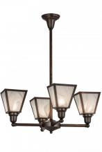 Meyda Black 174107 - 27"W Metro White Baroque 4 LT Chandelier