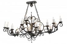 Meyda Black 174336 - 60" Long Kean 20 Light Oblong Chandelier