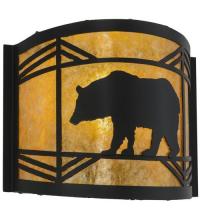 Meyda Black 17457 - 12"W Lone Bear Wall Sconce