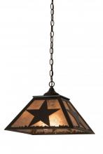 Meyda Black 174699 - 16" Square Texas Star Pendant