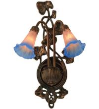 Meyda Black 17502 - 11"W Pink/Blue Pond Lily 2 LT Wall Sconce