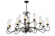 Meyda Black 177354 - 60"L Wallis 14 LT Oblong Chandelier