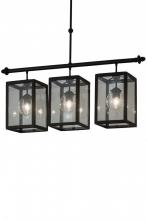 Meyda Black 179150 - 39"L Quadrato Bloc 3 LT Island Pendant