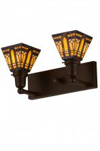 Meyda Black 180978 - 17"W Sierra Prairie Mission 2 LT Wall Sconce