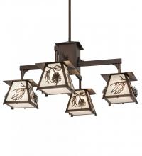 Meyda Black 181548 - 40"W Scotch Pine 4 LT Chandelier