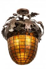 Meyda Black 181660 - 15" Wide Oak Leaf & Acorn Flushmount